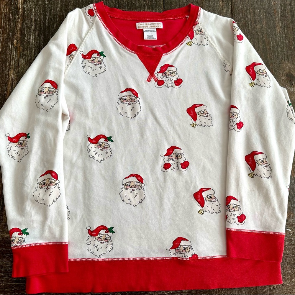 EUC TBBC Girls Size 12 Santa Cassidy Crewneck